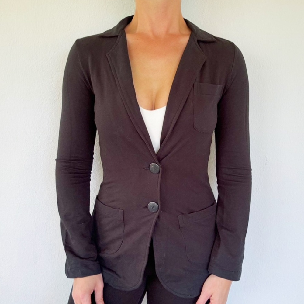 Vintage Y2K Max Azria Miley Cyrus black stretch knit blazer jacket size small